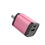 Bộ sạc du lịch USB di động màu hồng
